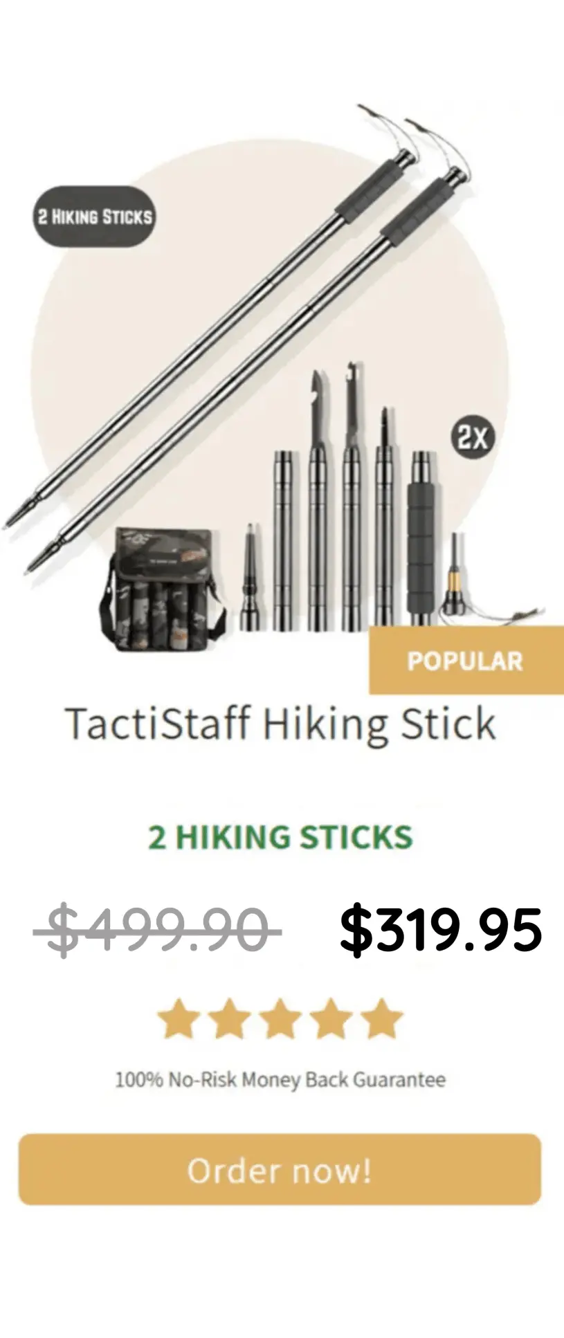 TactiStaff Hiking Stick offer price